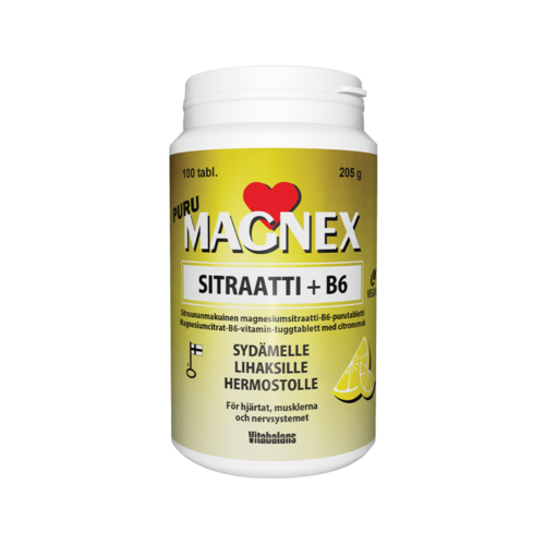 Magnex Sitraatti 375 mg + B6 puru