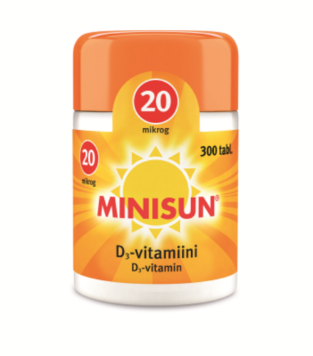 MINISUN D-VITAMIINI 20 MIKROG