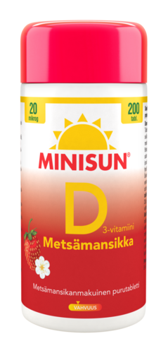Minisun D-vitamiini Metsämansikka 20 mikrog
