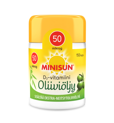 Minisun D-vitamiini Oliiviöljy 50 mikrog