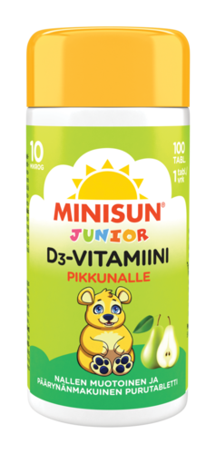 Minisun D-vitamiini Päärynä Nalle jr.10 mikrog