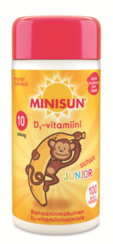 Minisun D-vitamiini Banaani Apina jr.10 mikrog