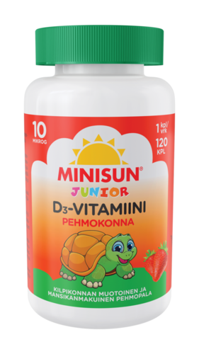 Minisun D-vitamiini Pehmokonna Mansikka 10 mikrog