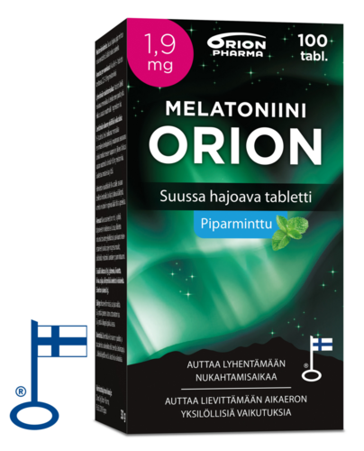 Melatoniini Orion 1,9 mg piparminttu suussa hajoava tabletti